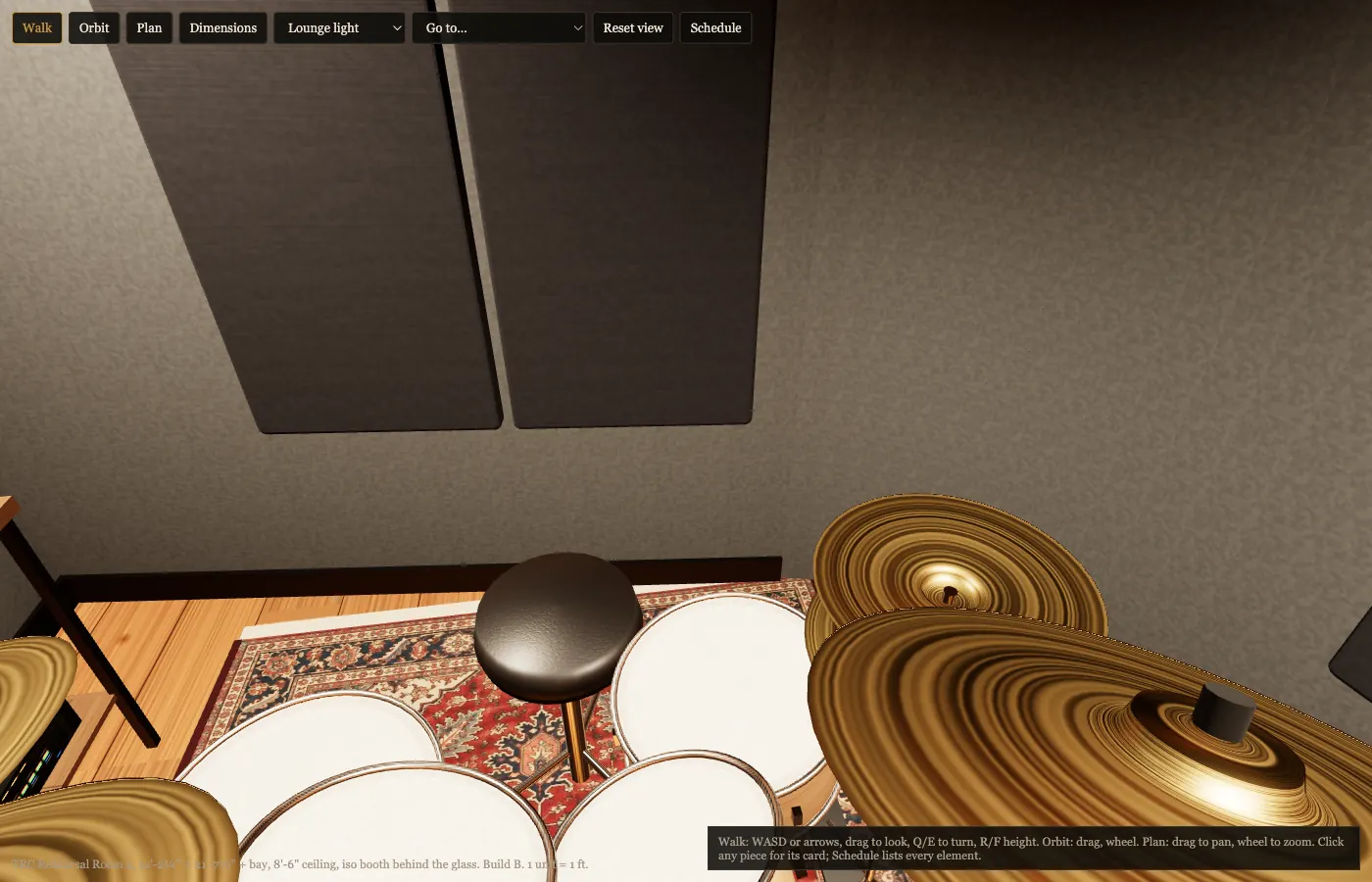Build B: Booth kit on the oak floor
