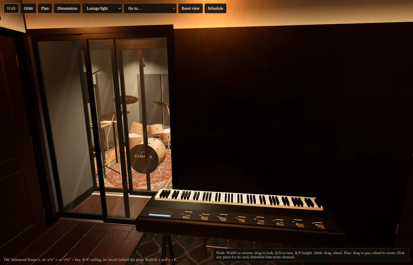 Build B: Keys rig by the glass slider